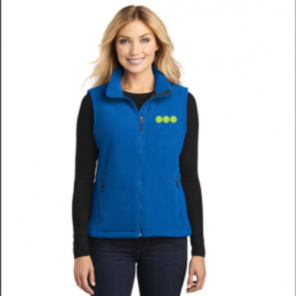 Light Fleece Vest with Embroidered Tennis Logo